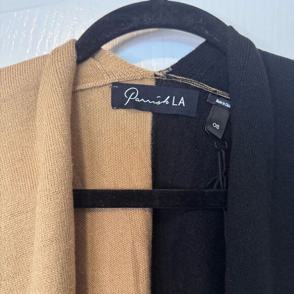 Parrish LA Women’s Colorblock Stevie Poncho Wrap Sweater NWT One Size Cozy Chic - Picture 5 of 10